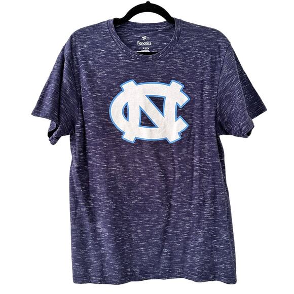 Fanatics Medium UNC University of North Carolina T-Shirt Blue White Logo College - Picture 1 of 3